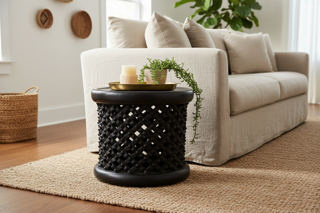 Bamileke stools| Coffee tables for interior and outdoor decor| Living room furnitures| Home decor side tables| Bird nest