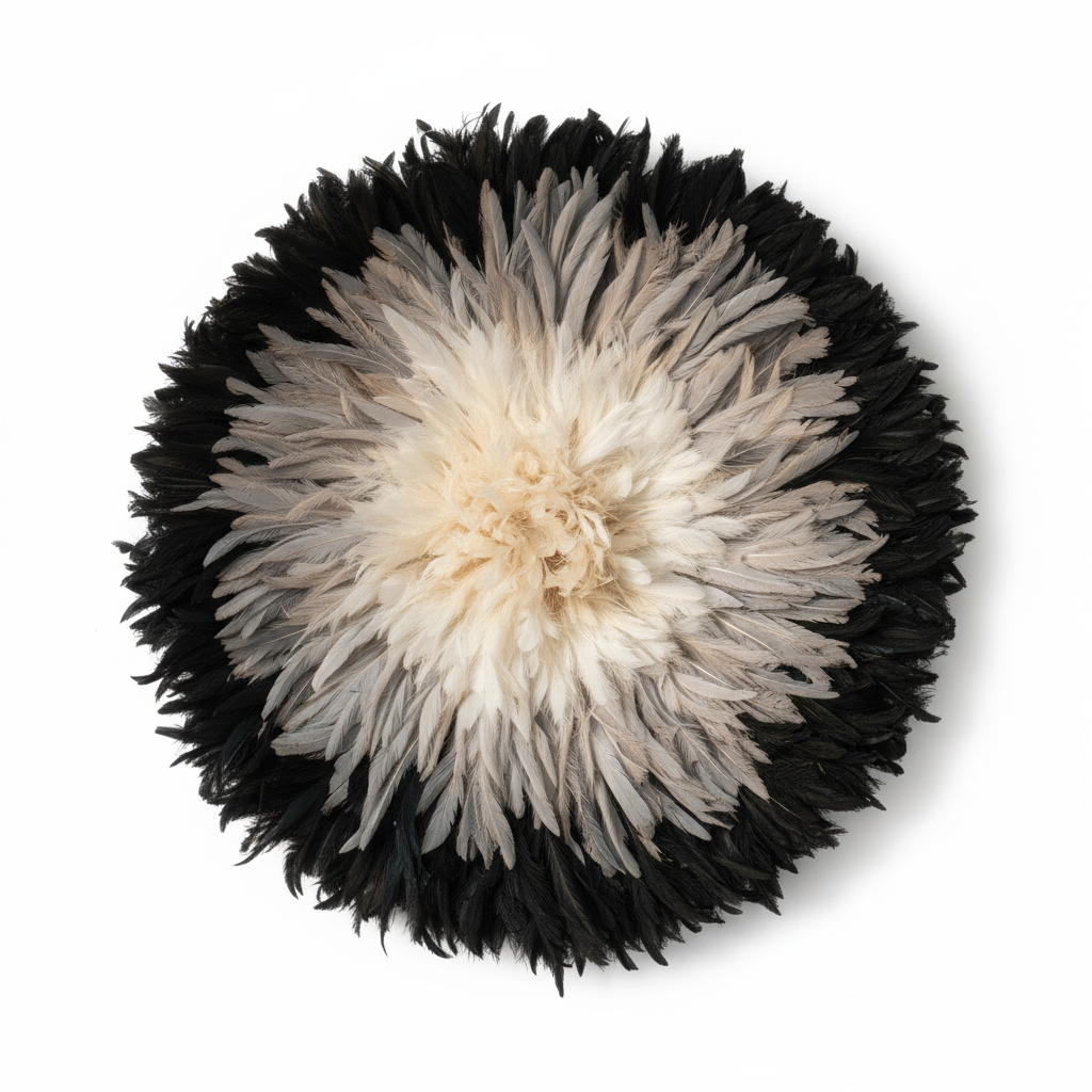 Juju hat Black\Grey\White\Cream wall hangings and decor| Bamileke African Handmade juju Art| home decor| Wreath| Afrohemian| Feather Mandala