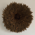 Juju hat Coffee Brown for wall hangings and decor| Bamileke African Handmade juju Art| home decor| Wreath| Feather Mandala| Afrohemian