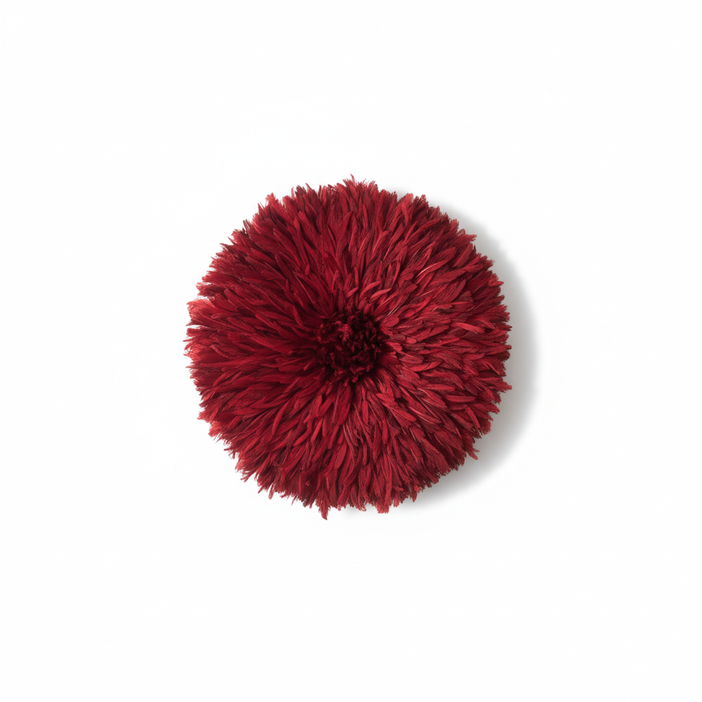 Dark Red juju hat for wall decor and wall hangings| African handmade juju hat| Interior decor| Tyn hat