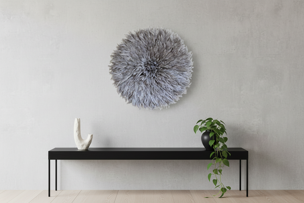 Juju hat gray| African handmade juju hat| Interior decor| Bamileke headdress| Wall decor| Wall hanging| Juju art| Home decor