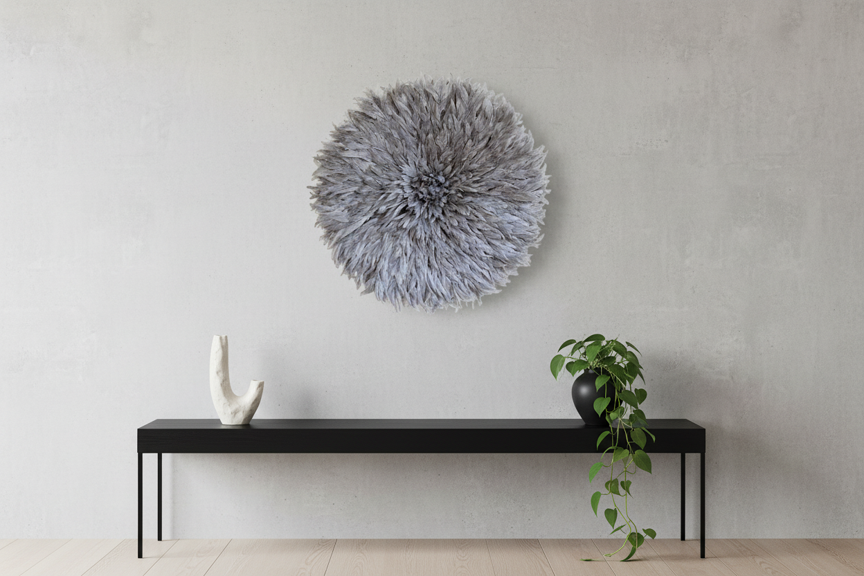 Juju hat gray| African handmade juju hat| Interior decor| Bamileke headdress| Wall decor| Wall hanging| Juju art| Home decor