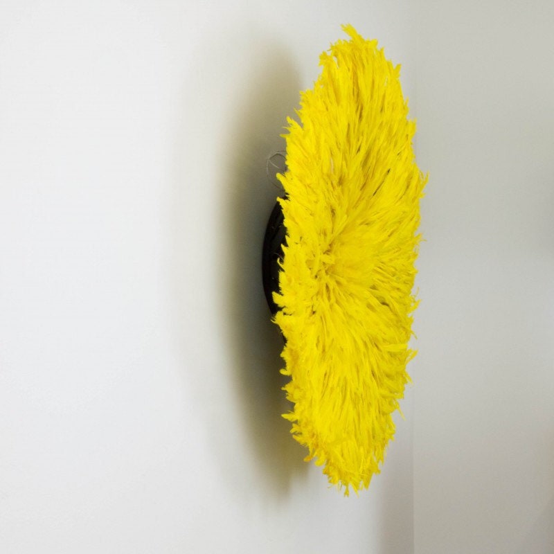 Yellow juju hat| African juju hat| Bamileke headdress| Tyn hat| wall decorations and wall hangings