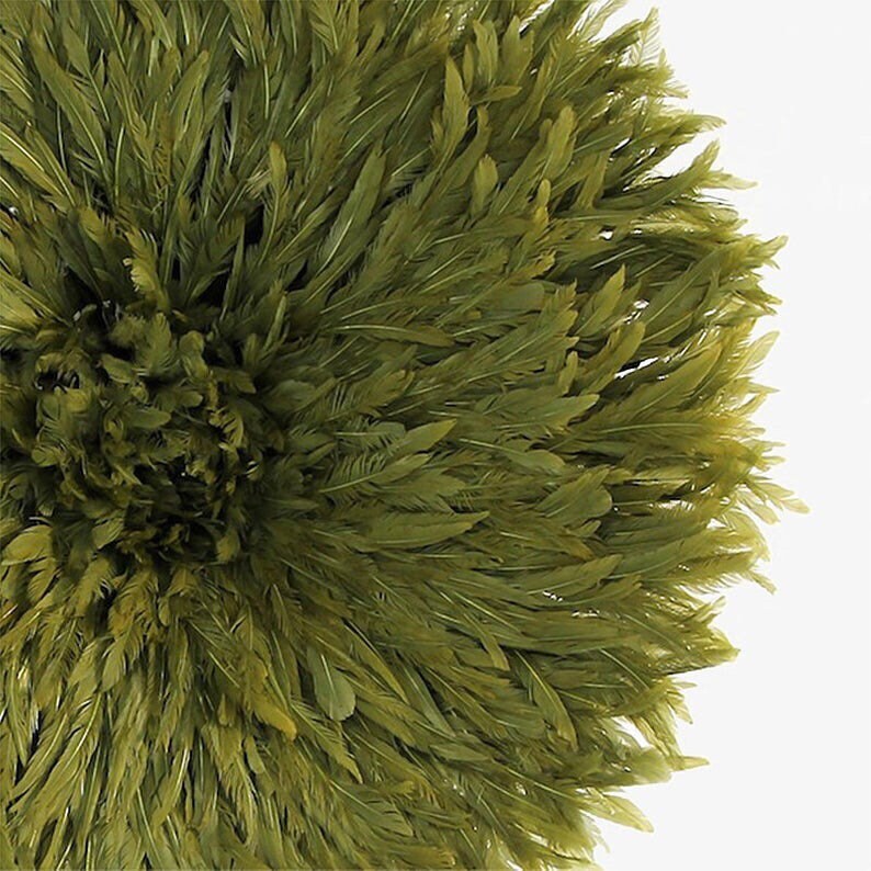 Juju hat Olive Green for interior decor and wall decor| Bamileke headdress| African handmade juju art| wall hangings| Home decor