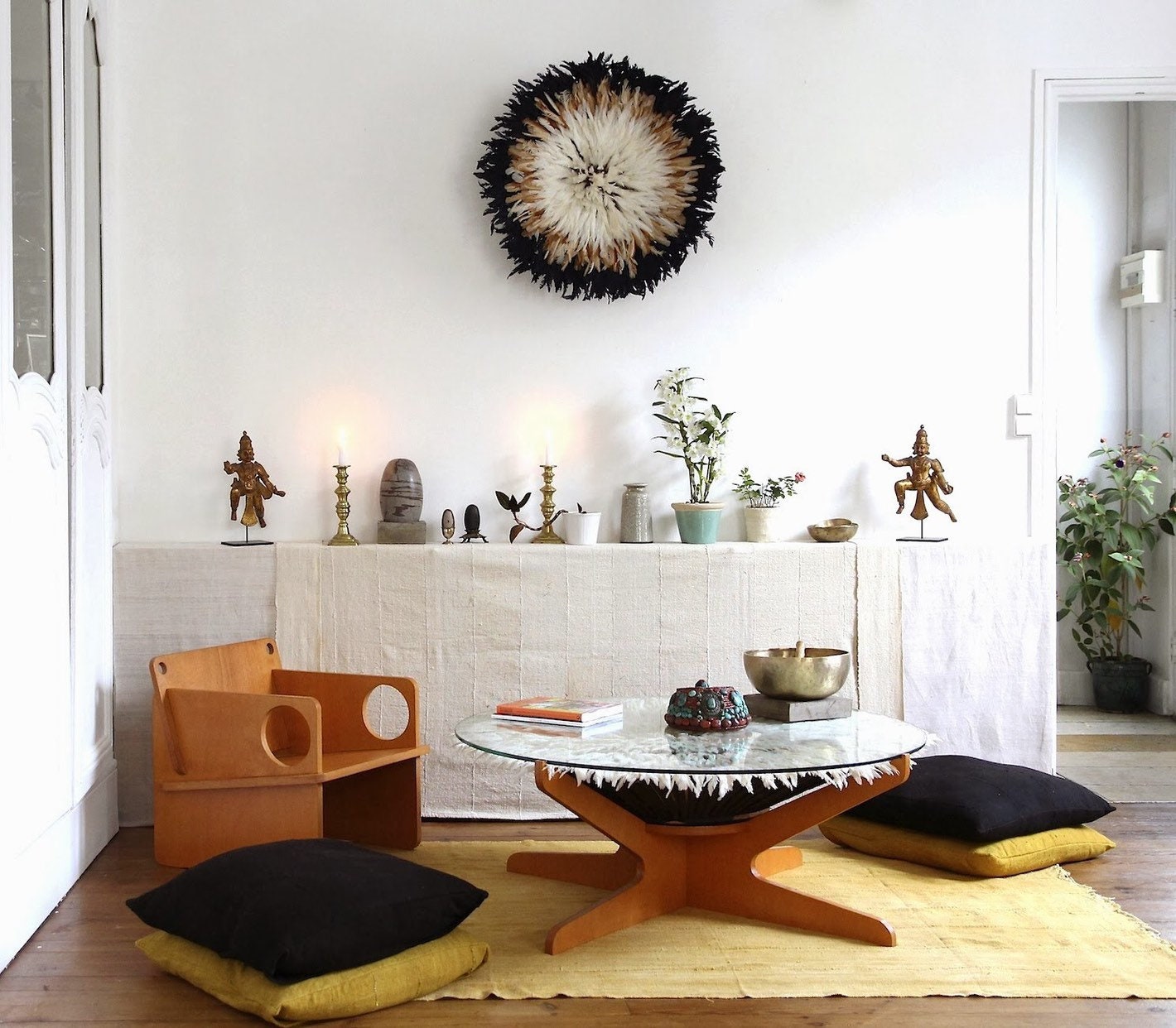 White, tan and black  juju hat| African handmade juju hat| Boho wall decor| Wall hangings