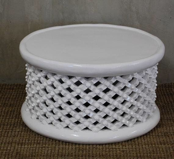 Bamileke stools in white| Coffee tables for interior and outdoor decor| Living room furnitures| Home decor side tables| Bird nest| African