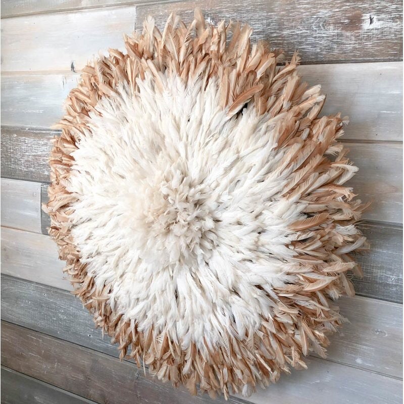 Juju hat tan and white center| handmade bamileke juju hat from Cameroon| Interior decor| Wall hangings| Boho decor| wall decor| Juju art