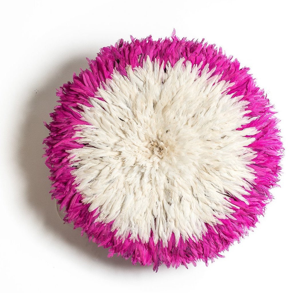 Pink and White juju hat for home decor and wall hangings| Boho wall decor| Handmade Bamileke juju hat