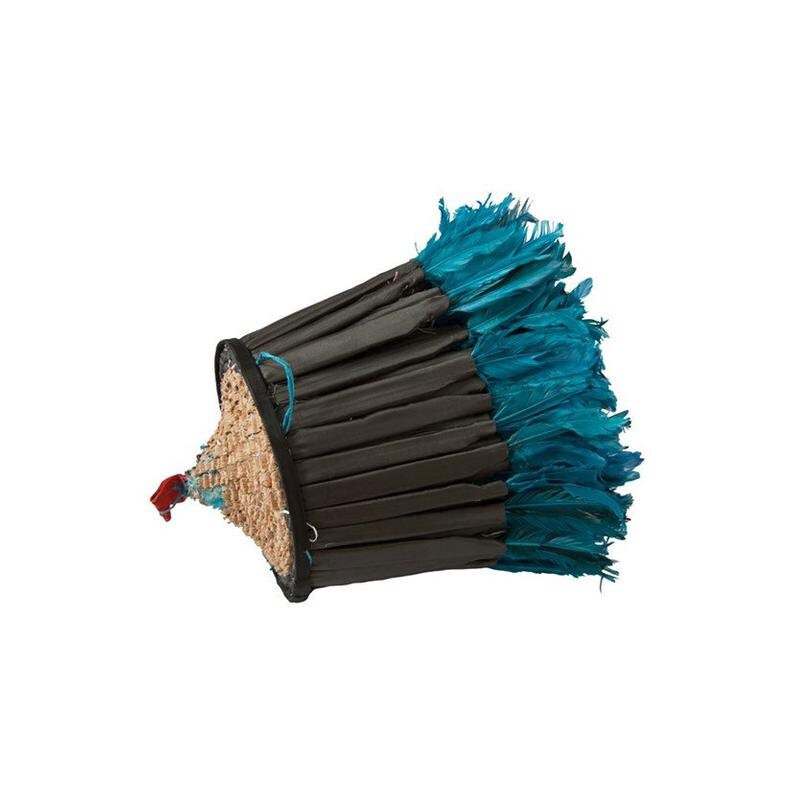 Teal juju hat| African juju hat wall decor| Boho wall decor| Handmade Bamileke juju hat| Wall hangings| Tyn hat