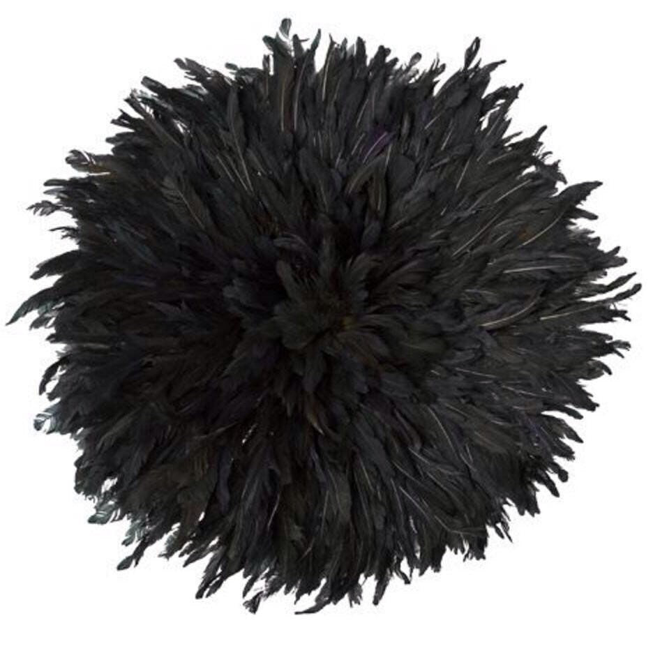 Black juju hat| Wall hangings| Cameroon juju hat| All black feathers wall decor| Handmade African juju hat| Boho wall decor| Tyn hat