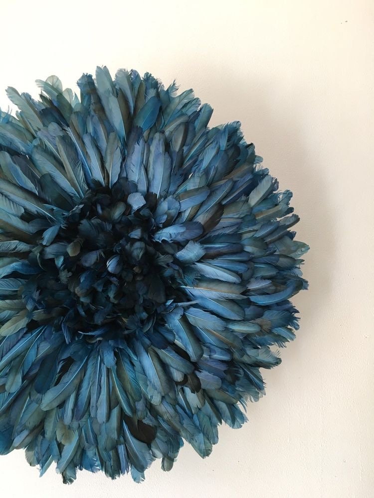 Juju hat Gasoline blue| Bamileke juju hat| Tan juju hat| Tyn hat| Interior decor| Wall decor| Wall hangings| Boho decor| African juju hat