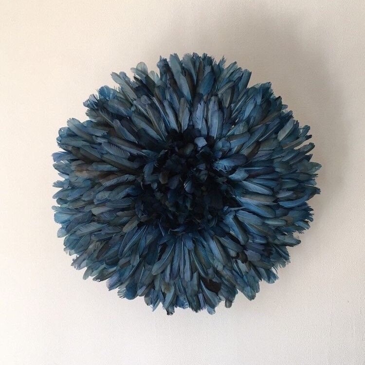 Juju hat Gasoline blue| Bamileke juju hat| Tan juju hat| Tyn hat| Interior decor| Wall decor| Wall hangings| Boho decor| African juju hat