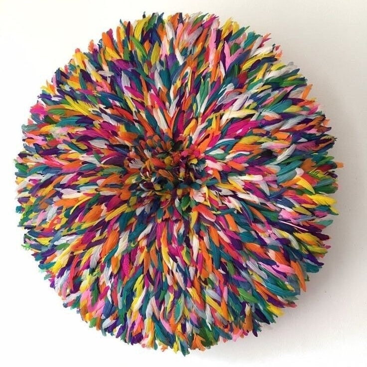 Juju hat multicolor/Rainbow  for wall hangings and wall decor| Bamileke juju hat| Handmade African juju hat| Tym hat| Home decor| Boho decor