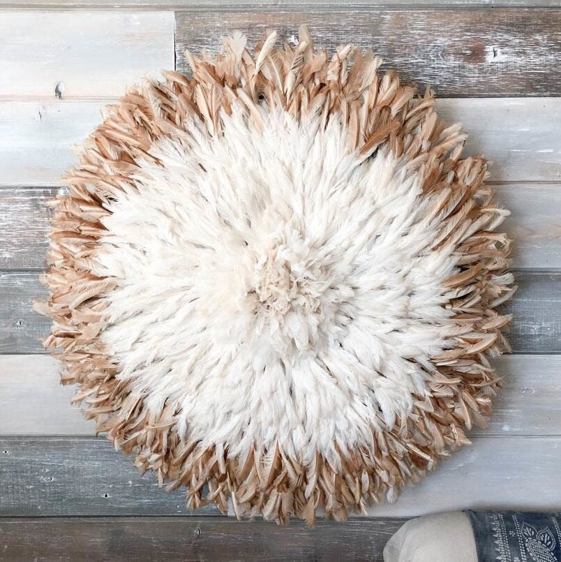 Juju hat tan and white center| handmade bamileke juju hat from Cameroon| Interior decor| Wall hangings| Boho decor| wall decor| Juju art