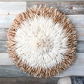 Juju hat tan and white center| handmade bamileke juju hat from Cameroon| Interior decor| Wall hangings| Boho decor| wall decor| Juju art