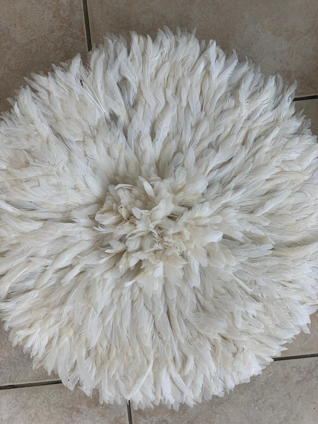 Petrol Green & Ivory Bamileke Juju Hat – Handmade African Wall Decor