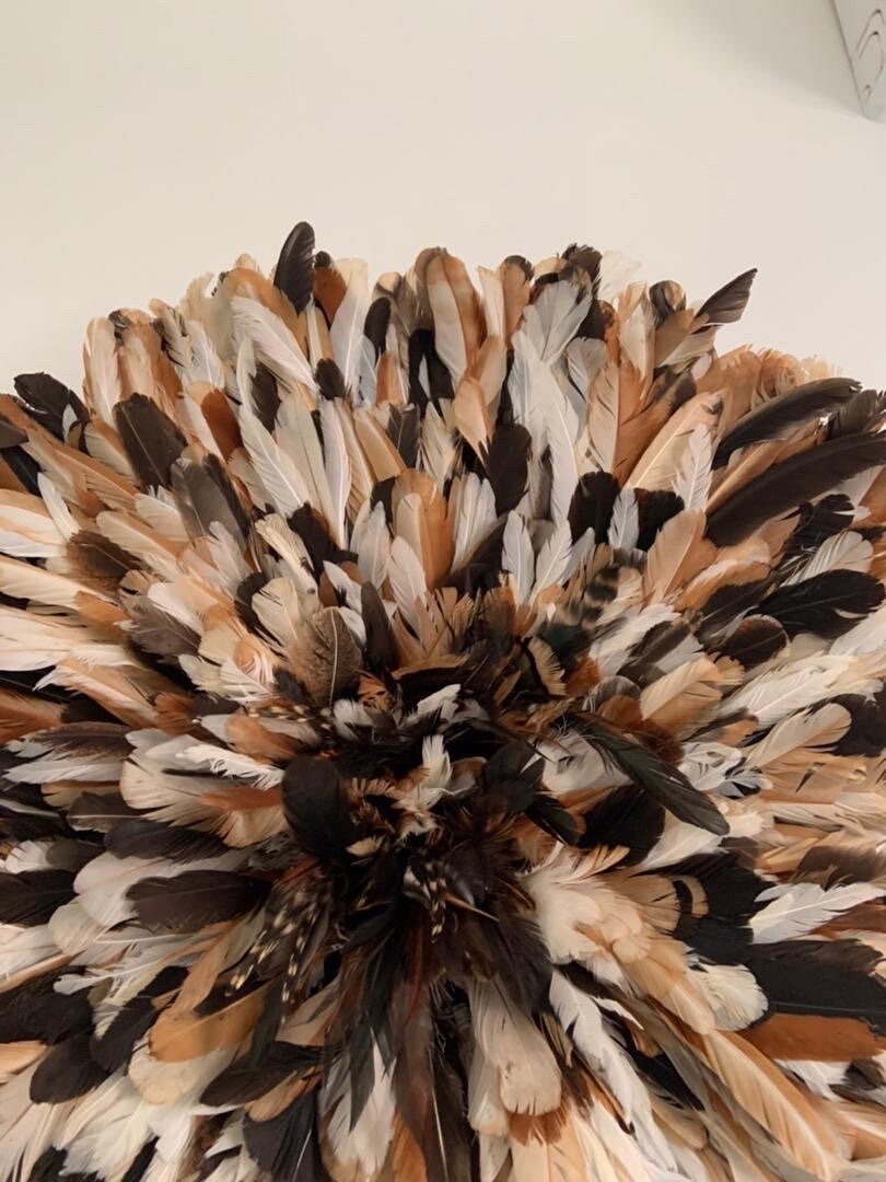 Natural juju hat\ Wall hangings| Cameroon juju hat\ Tan juju hat\ natural black feathers juju hat| Tyn hat for wall decor