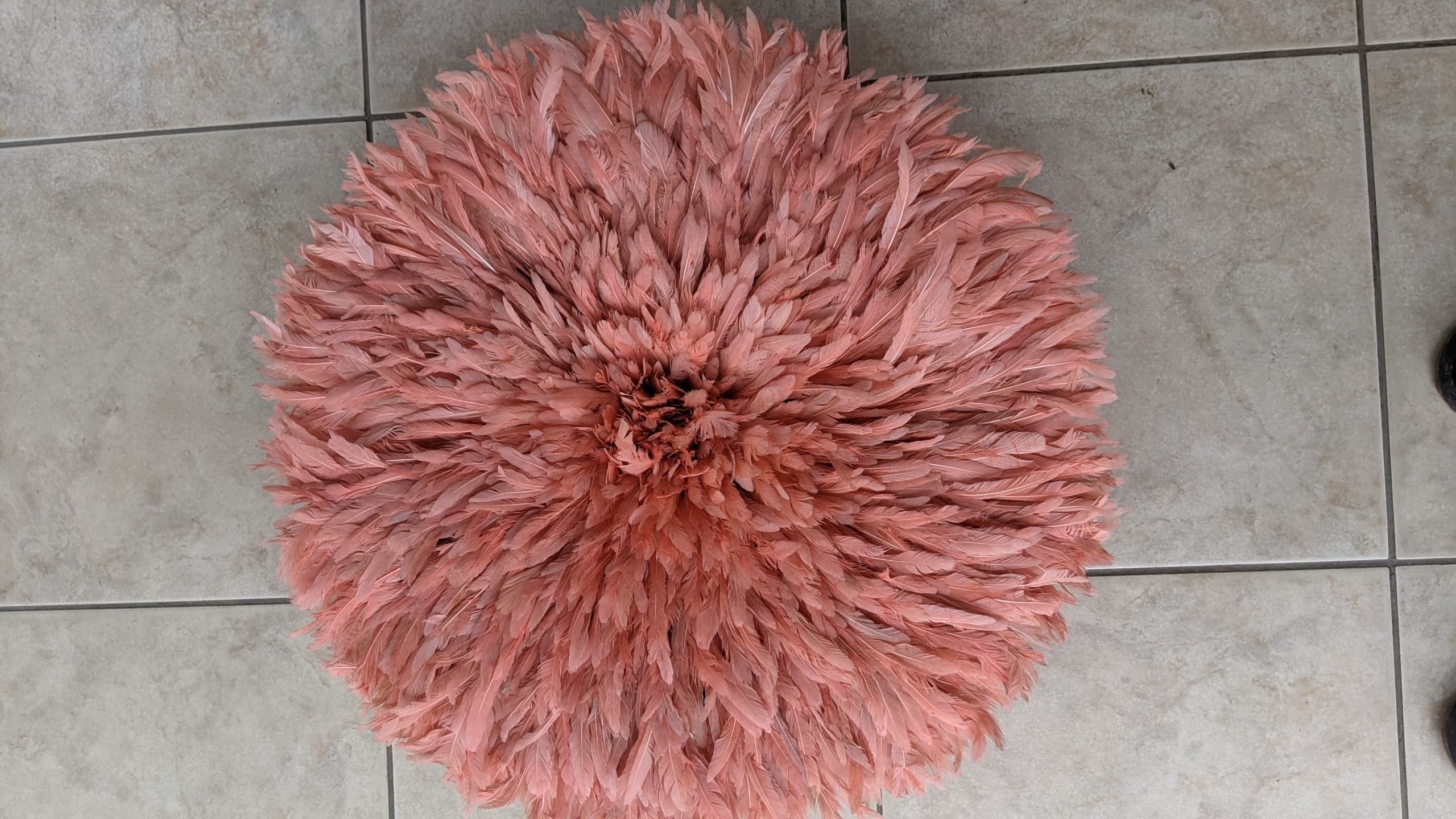 Salmon Pink juju hat| African handmade juju hat| Interior decor| Tyn hat