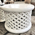 Bamileke stools in white| Coffee tables for interior and outdoor decor| Living room furnitures| Home decor side tables| Bird nest| African