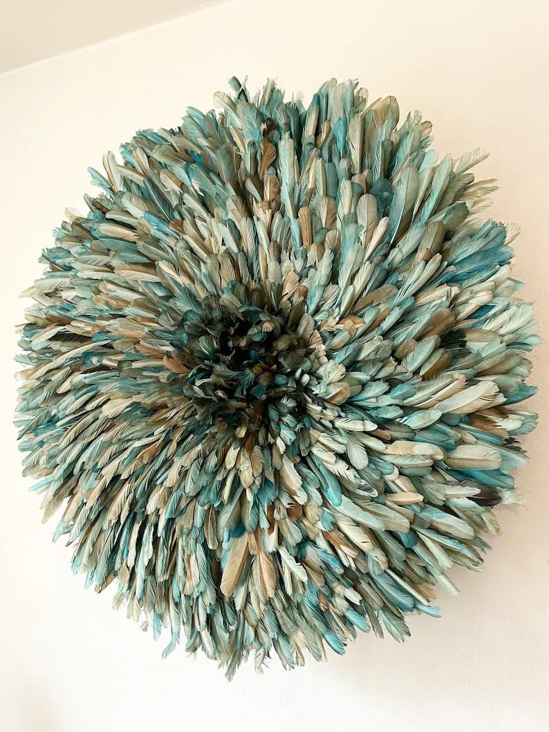 Juju hat petrol green| Bamileke juju hat| Tan juju hat| Tyn hat| Interior decor| Wall decor| Wall hangings| Boho decor| African juju hat