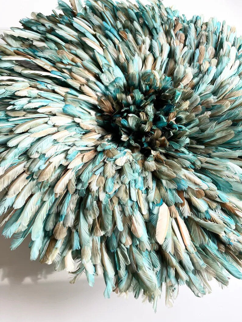 Juju hat petrol green| Bamileke juju hat| Tan juju hat| Tyn hat| Interior decor| Wall decor| Wall hangings| Boho decor| African juju hat