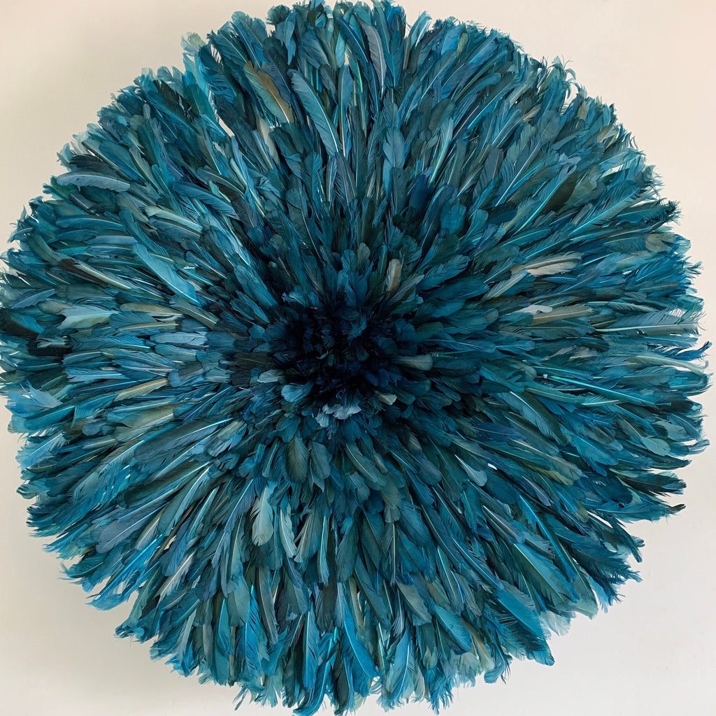 Juju hat Gasoline blue| Bamileke juju hat| Tan juju hat| Tyn hat| Interior decor| Wall decor| Wall hangings| Boho decor| African juju hat