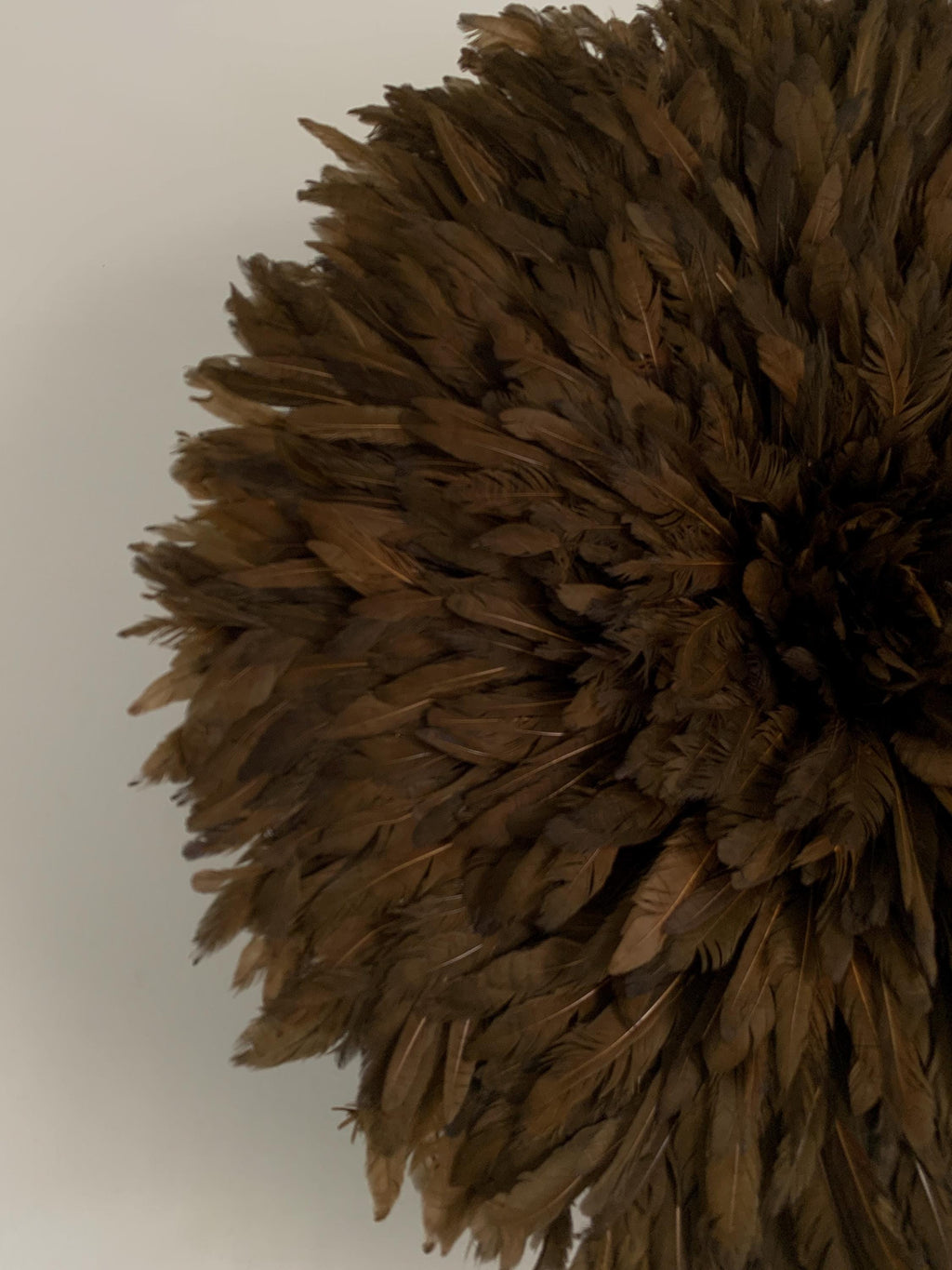 Juju hat Coffee Brown for wall hangings and decor| Bamileke African Handmade juju Art| home decor| Wreath| Feather Mandala| Afrohemian