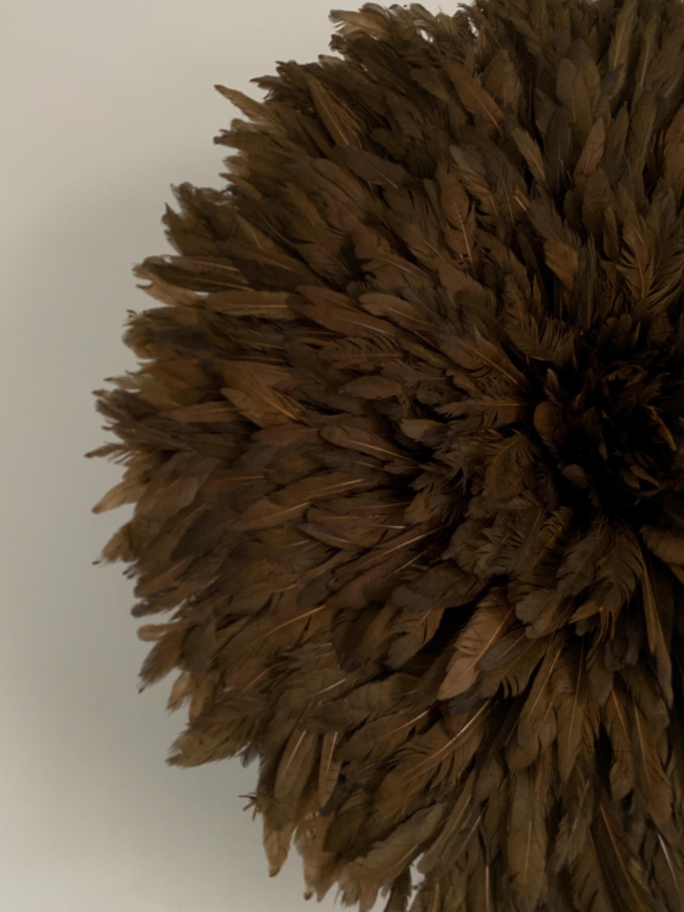Juju hat Coffee Brown for wall hangings and decor| Bamileke African Handmade juju Art| home decor| Wreath| Feather Mandala| Afrohemian