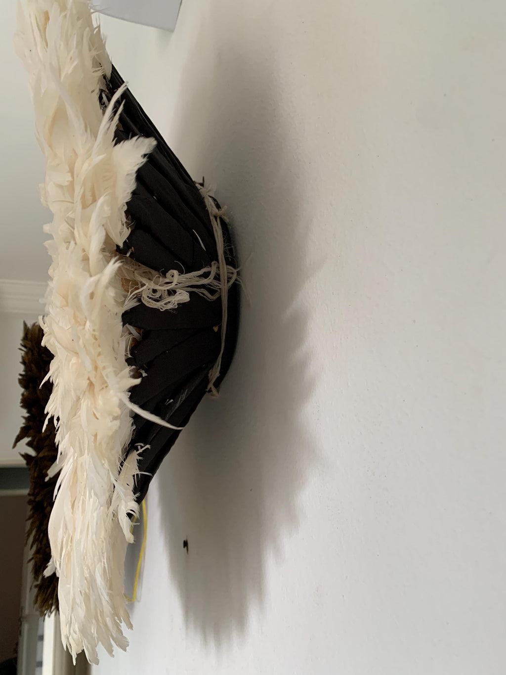 Juju hat set of Coffee Brown\White\Cream| Bamileke juju art Interior decor| Wall decor| Wall hangings| Boho decor| African juju hat| Wreath