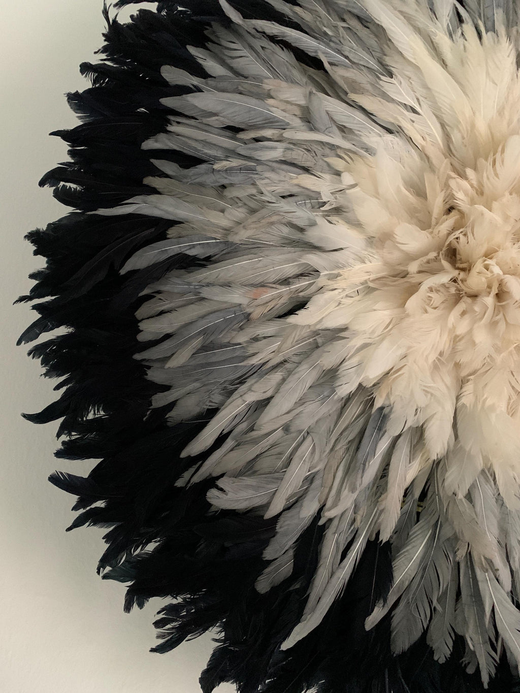 Juju hat Black\Grey\White\Cream wall hangings and decor| Bamileke African Handmade juju Art| home decor| Wreath| Afrohemian| Feather Mandala
