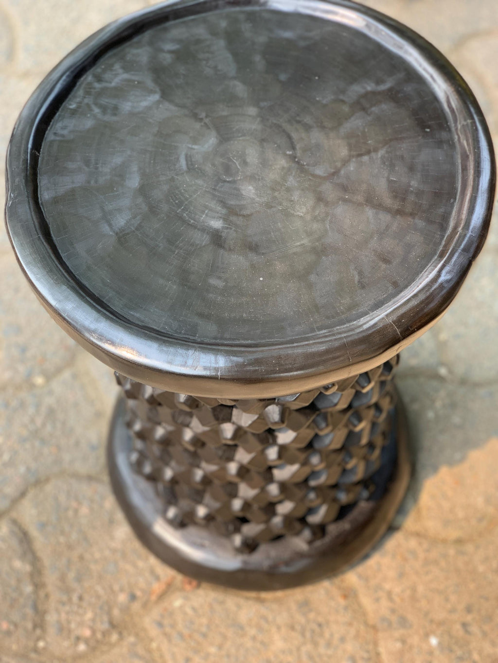 Tall Bamileke stools set of 2 in black|Coffee tables for interior and outdoor decor| African Living room furnitures| Home decor| Side tables