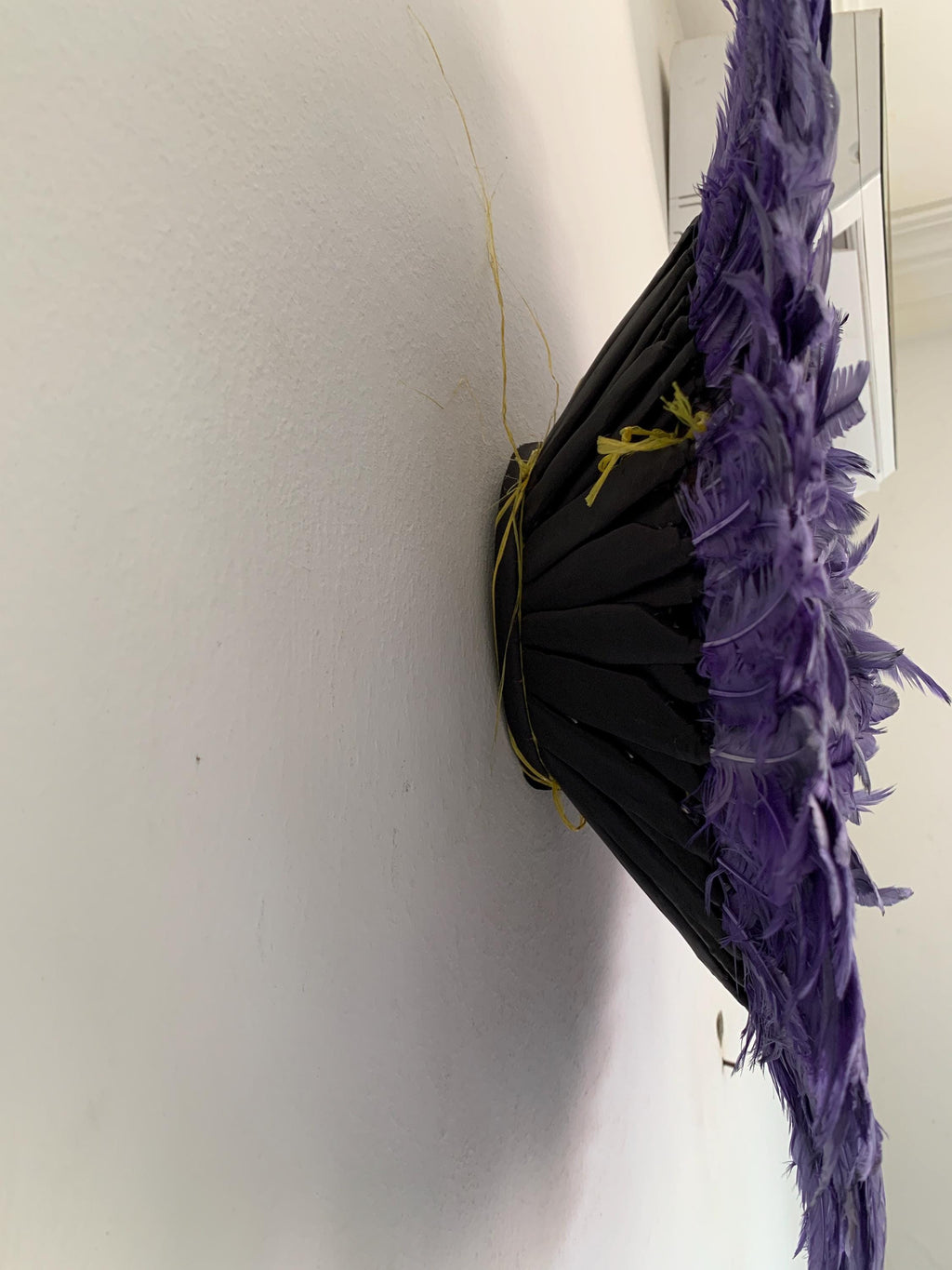 Purplish Gray juju hat| African home wall decor| bedroom hangings| Boho living room style| juju art| Bamileke feather hat tyn| Afrohemian