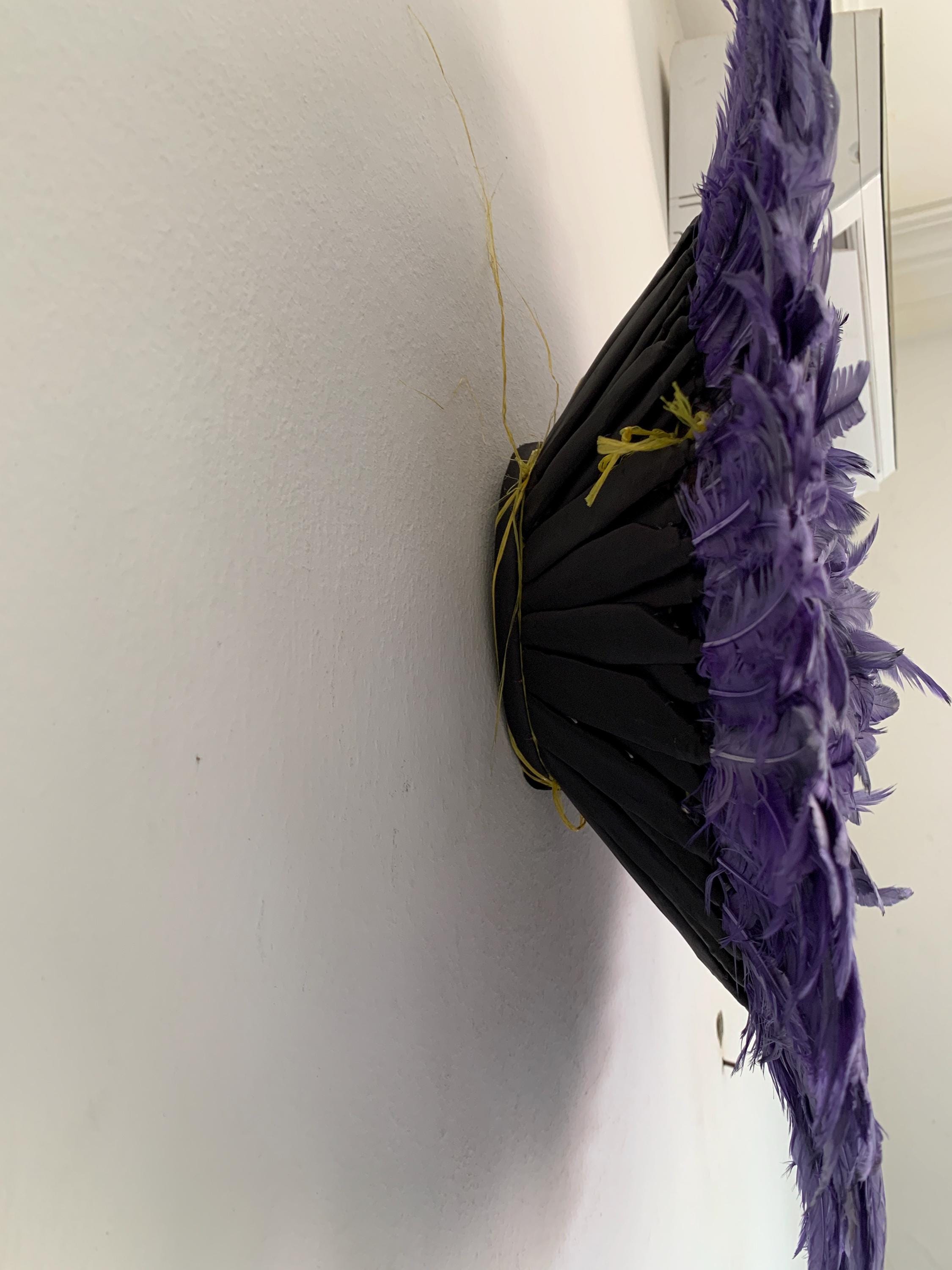 Purplish Gray juju hat| African home wall decor| bedroom hangings| Boho living room style| juju art| Bamileke feather hat tyn| Afrohemian