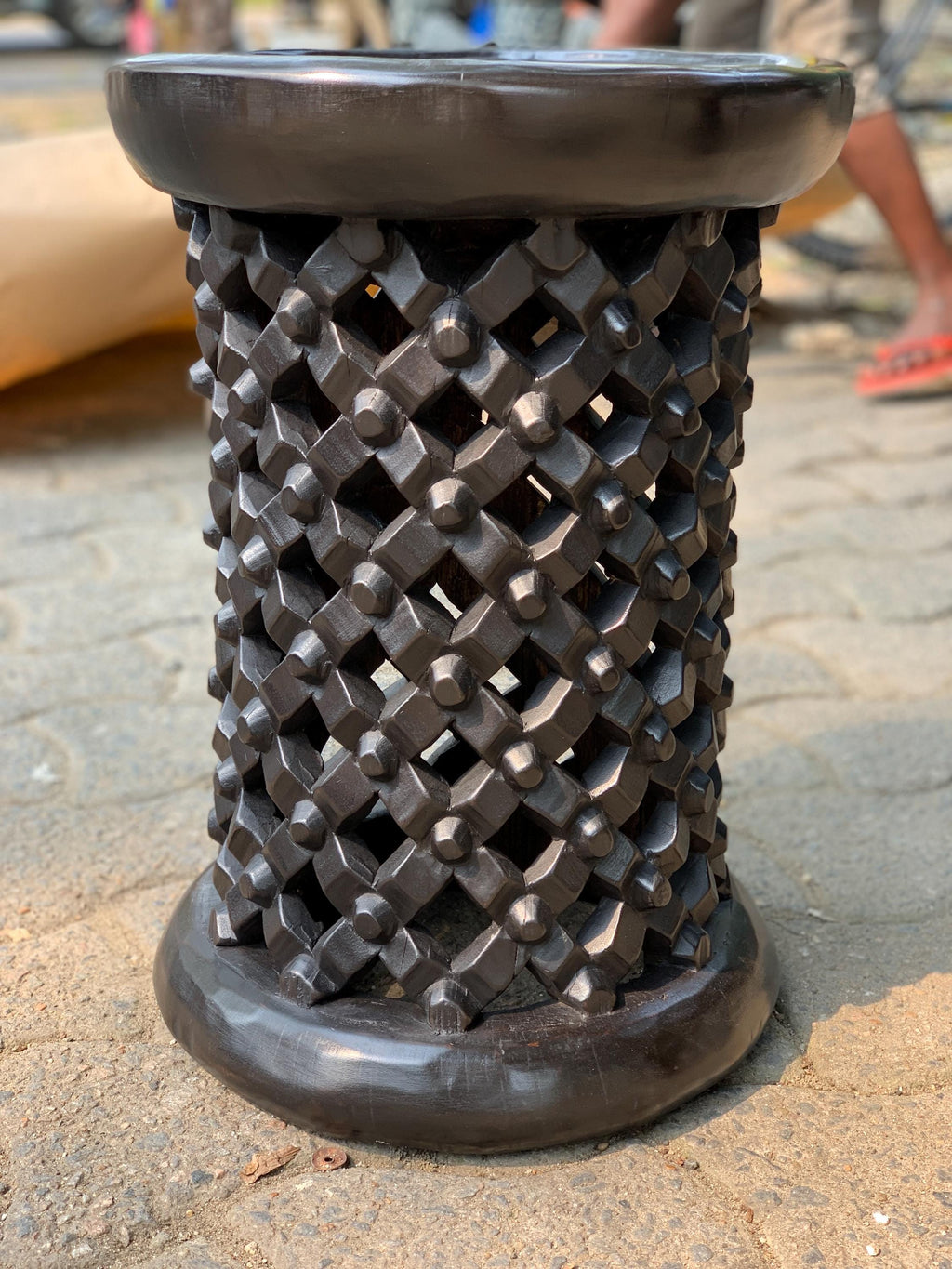 Tall Bamileke stools set of 2 in black|Coffee tables for interior and outdoor decor| African Living room furnitures| Home decor| Side tables