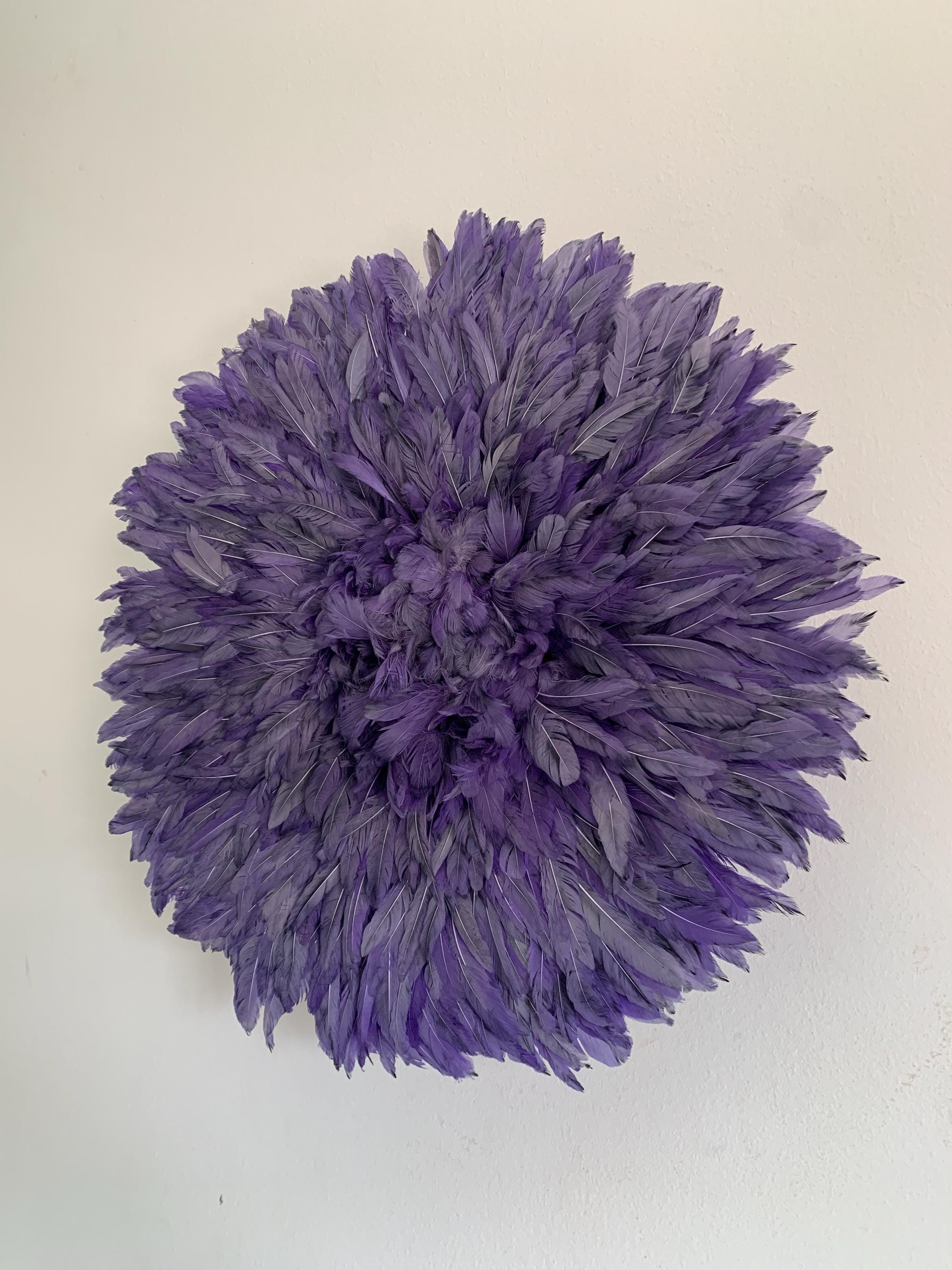 Purplish Gray juju hat| African home wall decor| bedroom hangings| Boho living room style| juju art| Bamileke feather hat tyn| Afrohemian