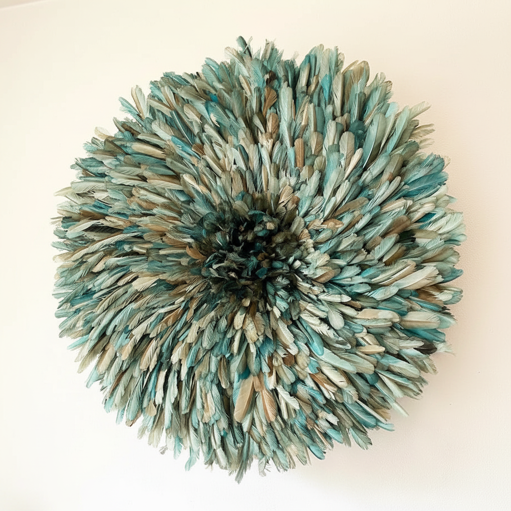Juju hat petrol green| Bamileke juju hat| Tan juju hat| Tyn hat| Interior decor| Wall decor| Wall hangings| Boho decor| African juju hat