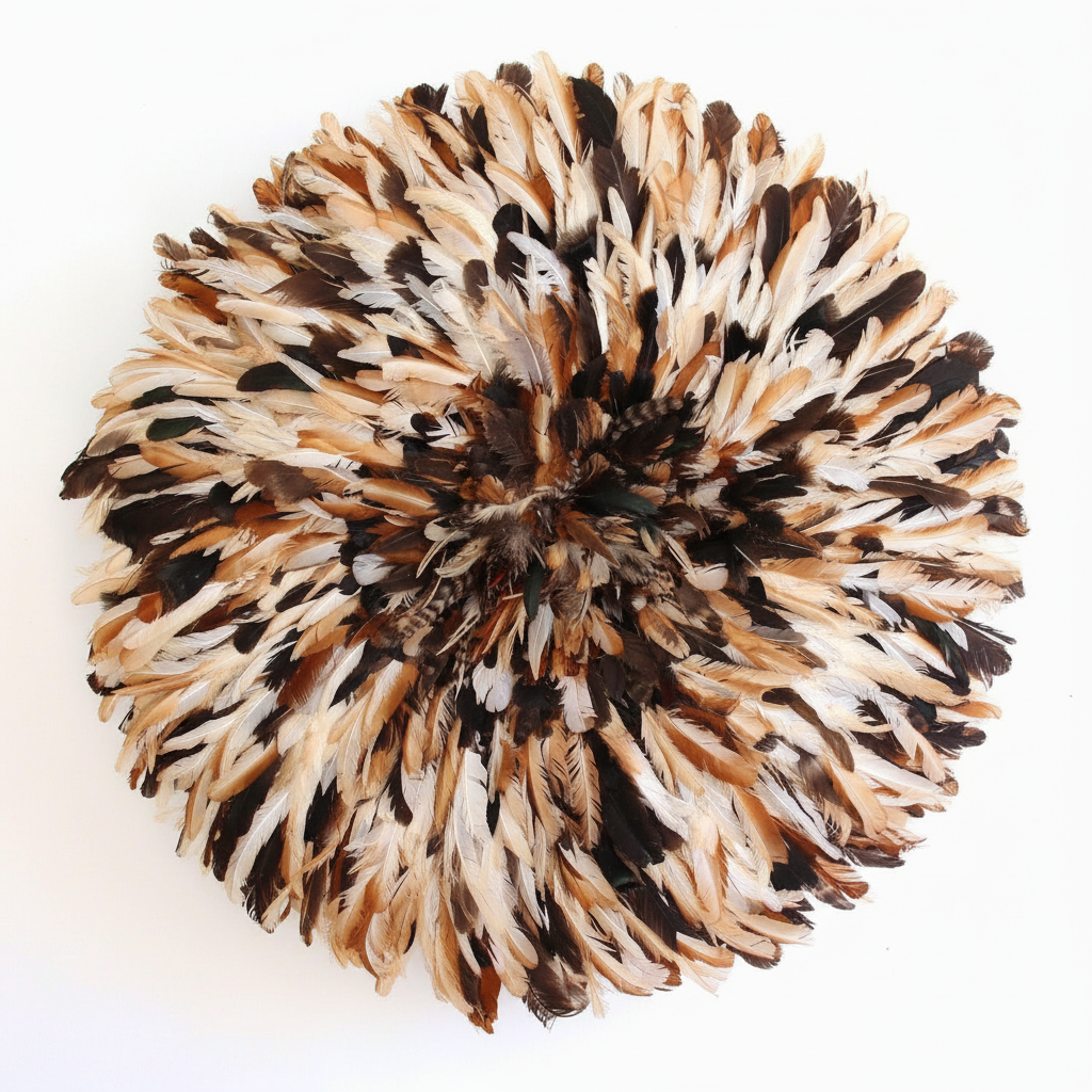 Natural juju hat\ Wall hangings| Cameroon juju hat\ Tan juju hat\ natural black feathers juju hat| Tyn hat for wall decor