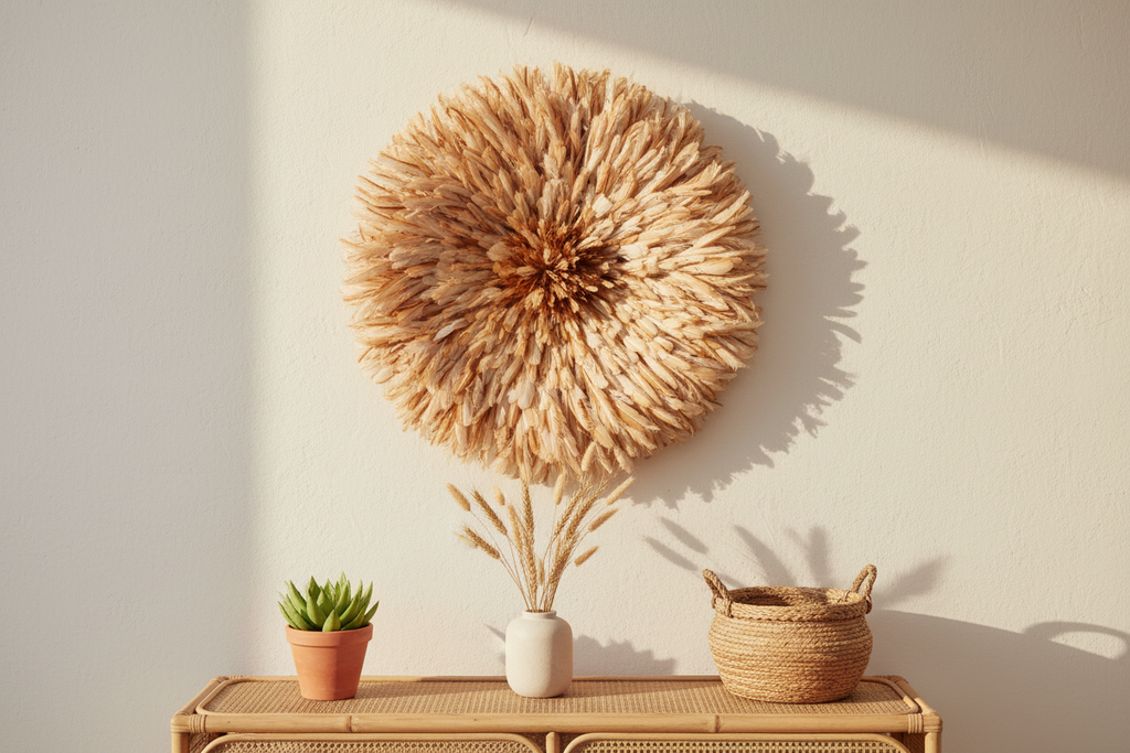 Tan or brown juju hat for home decor and wall hangings| African juju hat| Wall decorations