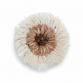 White and tan center juju hat| Beige juju hat| Interior decor| Wall art and wall hangings| Bamileke juju hats| African wall decor