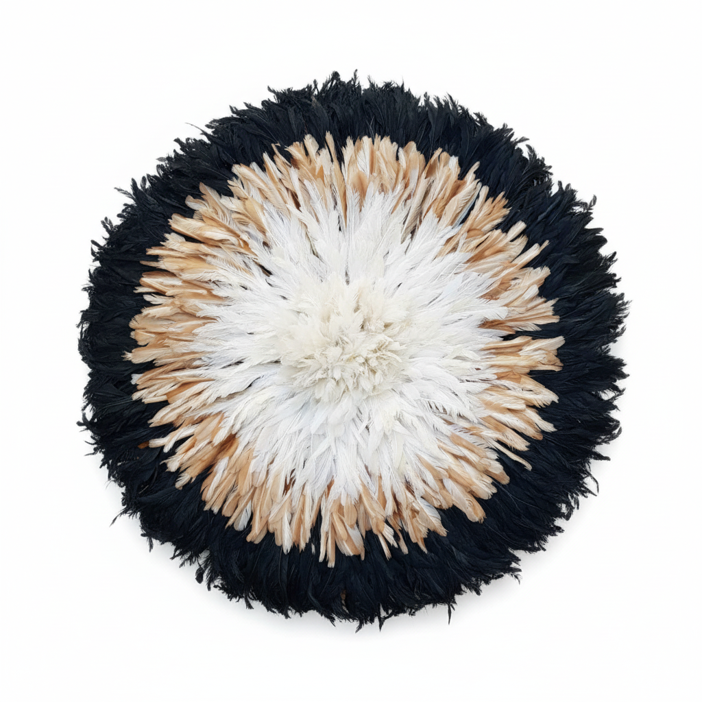 White, tan and black  juju hat| African handmade juju hat| Boho wall decor| Wall hangings